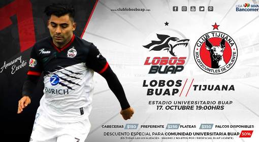 Lobos BUAP vs Tijuana EN VIVO Hora, Canal, Dónde ver Jornada Pendiente Torneo Apertura 2017