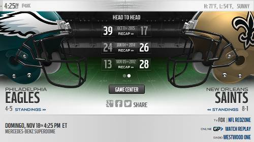 New Orleans Saints vs Philadelphia Eagles EN VIVO Hora, Canal, Dónde ver Semana 11 NFL 2018