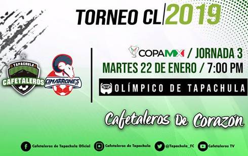 Cafetaleros vs Cimarrones EN VIVO Hora, Canal, Dónde ver Jornada 3 Copa MX Clausura 2019