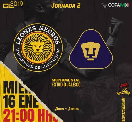 Leones Negros vs Pumas EN VIVO Hora, Canal, Dónde ver Jornada 2 Copa MX Clausura 2019