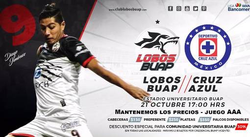 Resultado: Lobos BUAP vs Cruz Azul [Vídeo Goles- Resumen] Jornada 14 Torneo  Apertura 2017