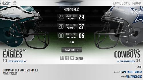 Dallas Cowboys vs Philadelphia Eagles EN VIVO Hora, Canal, Dónde ver Semana 7 NFL 2019