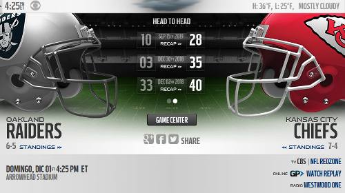Kansas City Chiefs vs Oakland Raiders