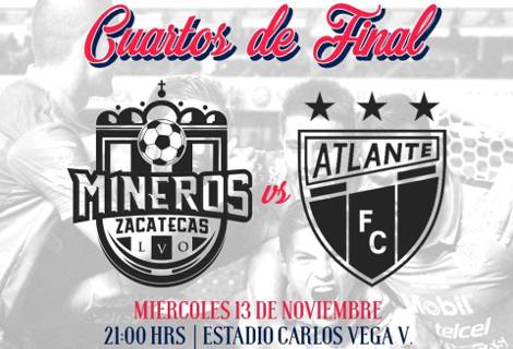 Mineros vs Atlante EN VIVO Hora, Canal, Dónde ver Cuartos de Final Ascenso MX Apertura 2019