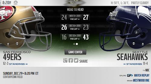 Seattle Seahawks vs San Francisco 49ers